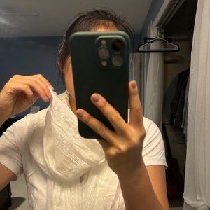 Delicate white lightweight scarf